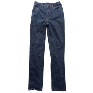 Wrangler Straight Leg Jeans Womens 7/8 x 34 Blue Dark Wash Stretch 18MWZSW